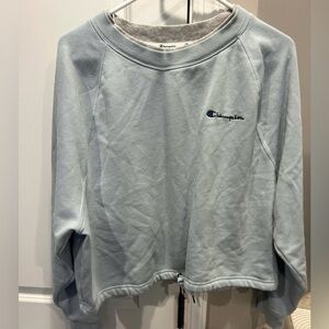 Women’s Champion Sweatshirt Tie Bottom Blue XL